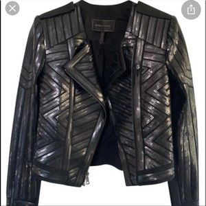 Bcbg Maxazria sequin suvi geo moto zip up jacket